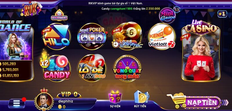 Kho game cá cược không có điểm gì để chê tại sàn đấu Rikvip